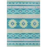 IndoorOutdoor Phoenix PH3 Teal Washable 3 x 5 Rug