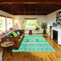 IndoorOutdoor Phoenix PH3 Teal Washable 3 x 5 Rug