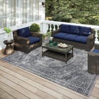 IndoorOutdoor Sedona SN7 Pewter Washable 10 x 14 Rug