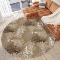 IndoorOutdoor Seabreeze SZ3 Taupe Washable 8 x 8 Round Rug