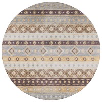 IndoorOutdoor Sedona SN12 Goldenrod Washable 6 x 6 Round Rug