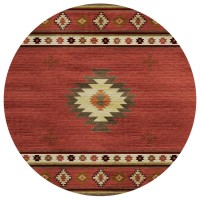 IndoorOutdoor Phoenix PH4 Paprika Washable 8 x 8 Round Rug