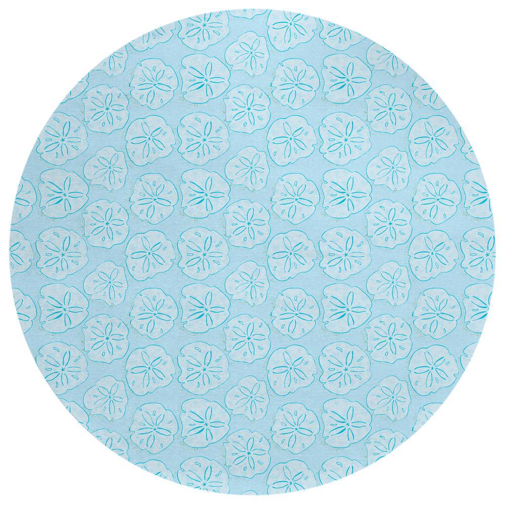 IndoorOutdoor Seabreeze SZ10 Sky Washable 8 x 8 Round Rug