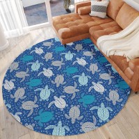 IndoorOutdoor Seabreeze SZ13 Navy Washable 8 x 8 Round Rug