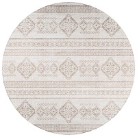 IndoorOutdoor Sedona SN14 Putty Washable 6 x 6 Round Rug