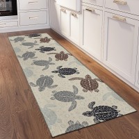 IndoorOutdoor Seabreeze SZ13 Beige Washable 23 x 76 Runner Rug