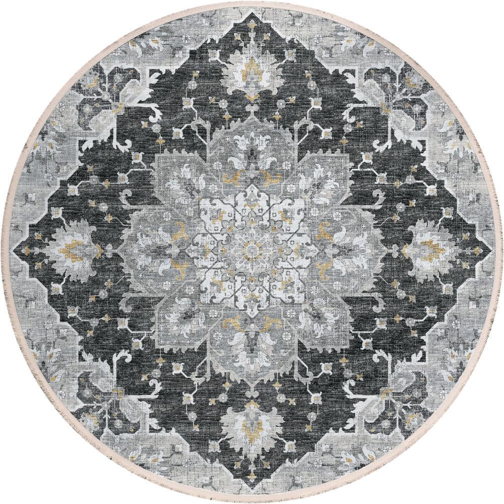 IndoorOutdoor Marbella MB3 Midnight Washable 4 x 4 Round Rug