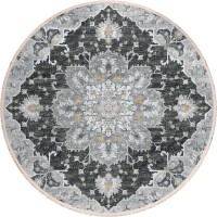 IndoorOutdoor Marbella MB3 Midnight Washable 4 x 4 Round Rug