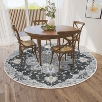 IndoorOutdoor Marbella MB3 Midnight Washable 4 x 4 Round Rug