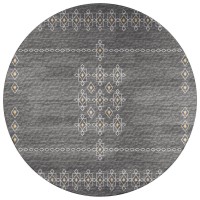 IndoorOutdoor Sedona SN3 Charcoal Washable 6 x 6 Round Rug