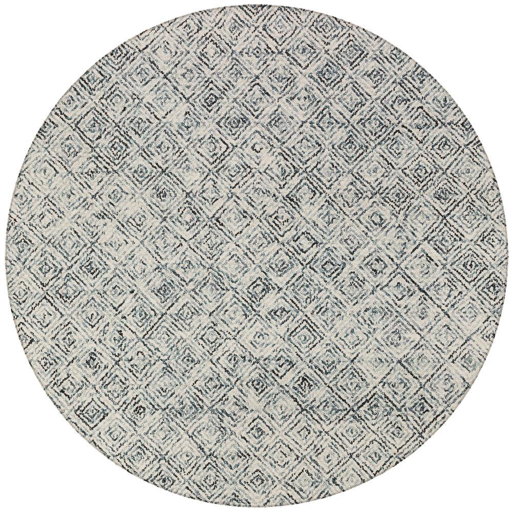 Zoe ZZ1 Charcoal 4 x 4 Round Rug