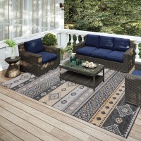 IndoorOutdoor Sedona SN12 Midnight Washable 5 x 76 Rug