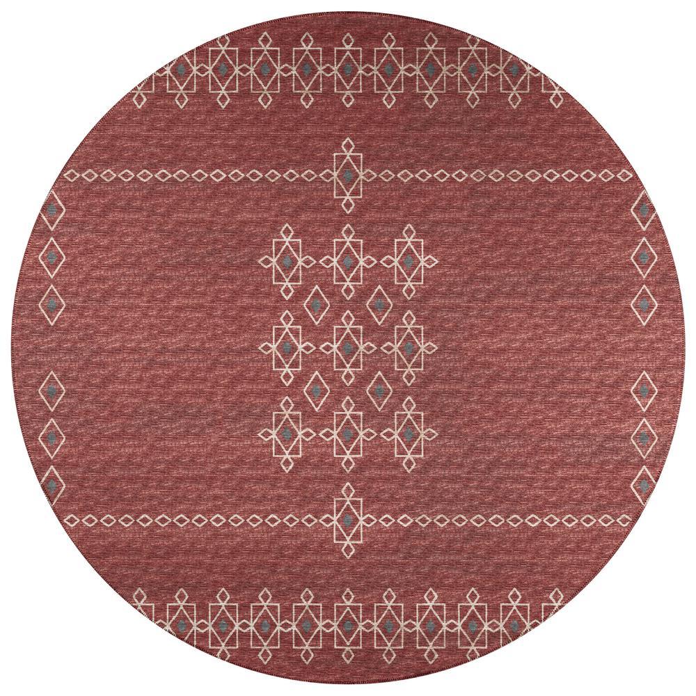 IndoorOutdoor Sedona SN3 Paprika Washable 6 x 6 Round Rug