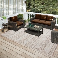 IndoorOutdoor Sedona SN14 Putty Washable 10 x 14 Rug