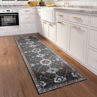 IndoorOutdoor Sedona SN16 Charcoal Washable 23 x 12 Runner Rug