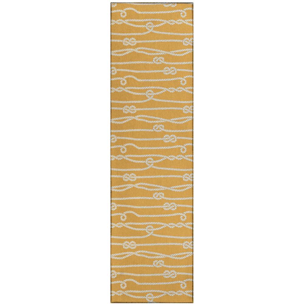 IndoorOutdoor Harbor HA7 Gold Washable 23 x 76 Runner Rug