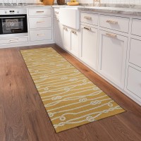 IndoorOutdoor Harbor HA7 Gold Washable 23 x 76 Runner Rug