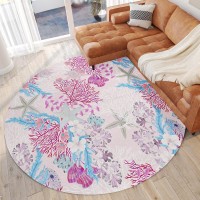 IndoorOutdoor Seabreeze SZ1 Blush Washable 8 x 8 Round Rug