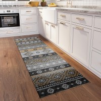 IndoorOutdoor Sedona SN12 Midnight Washable 23 x 10 Runner Rug