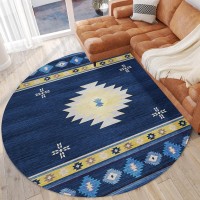 IndoorOutdoor Phoenix PH4 Navy Washable 8 x 8 Round Rug