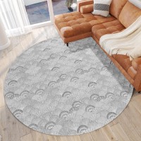 IndoorOutdoor Seabreeze SZ2 Silver Washable 8 x 8 Round Rug