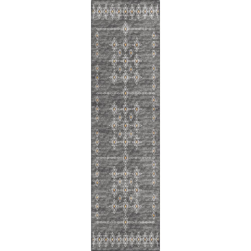 IndoorOutdoor Sedona SN3 Charcoal Washable 23 x 12 Runner Rug