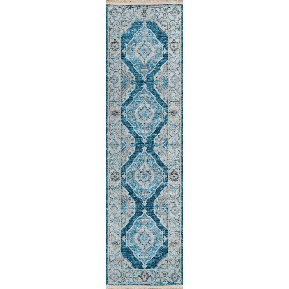 IndoorOutdoor Marbella MB1 Indigo Washable 23 x 12 Runner Rug