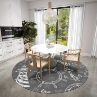 IndoorOutdoor Harbor HA9 Grey Washable 8 x 8 Round Rug