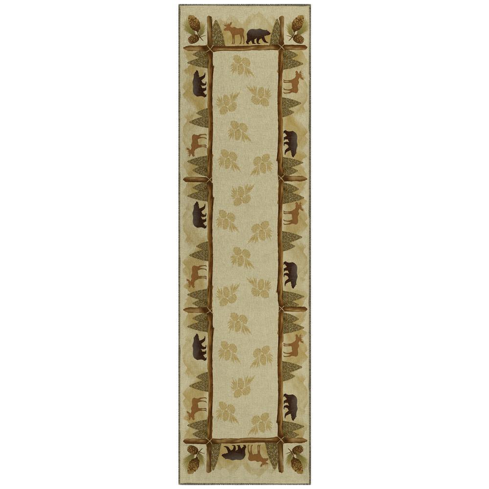 IndoorOutdoor Excursion EX2 Beige Washable 23 x 76 Runner Rug