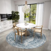 IndoorOutdoor Sedona SN7 Indigo Washable 4 x 4 Round Rug