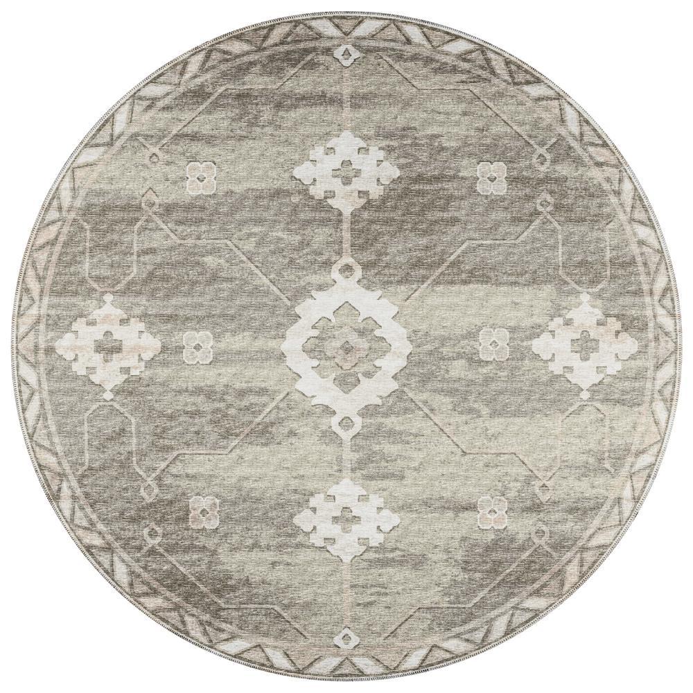 IndoorOutdoor Sedona SN16 Khaki Washable 4 x 4 Round Rug