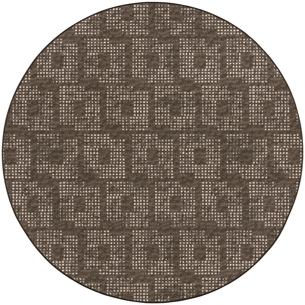 Delano DA1 Chocolate 8 x 8 Round Rug