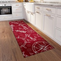 IndoorOutdoor Harbor HA9 Red Washable 23 x 76 Runner Rug