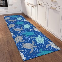 IndoorOutdoor Seabreeze SZ13 Navy Washable 23 x 76 Runner Rug