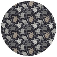 IndoorOutdoor Seabreeze SZ13 Black Washable 8 x 8 Round Rug