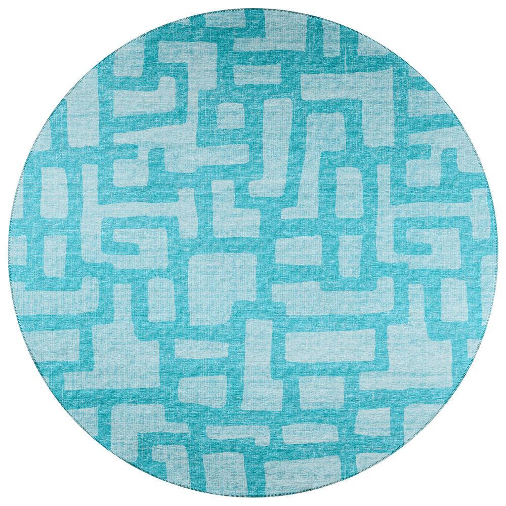 IndoorOutdoor Sedona SN4 Robins Egg Washable 4 x 4 Round Rug