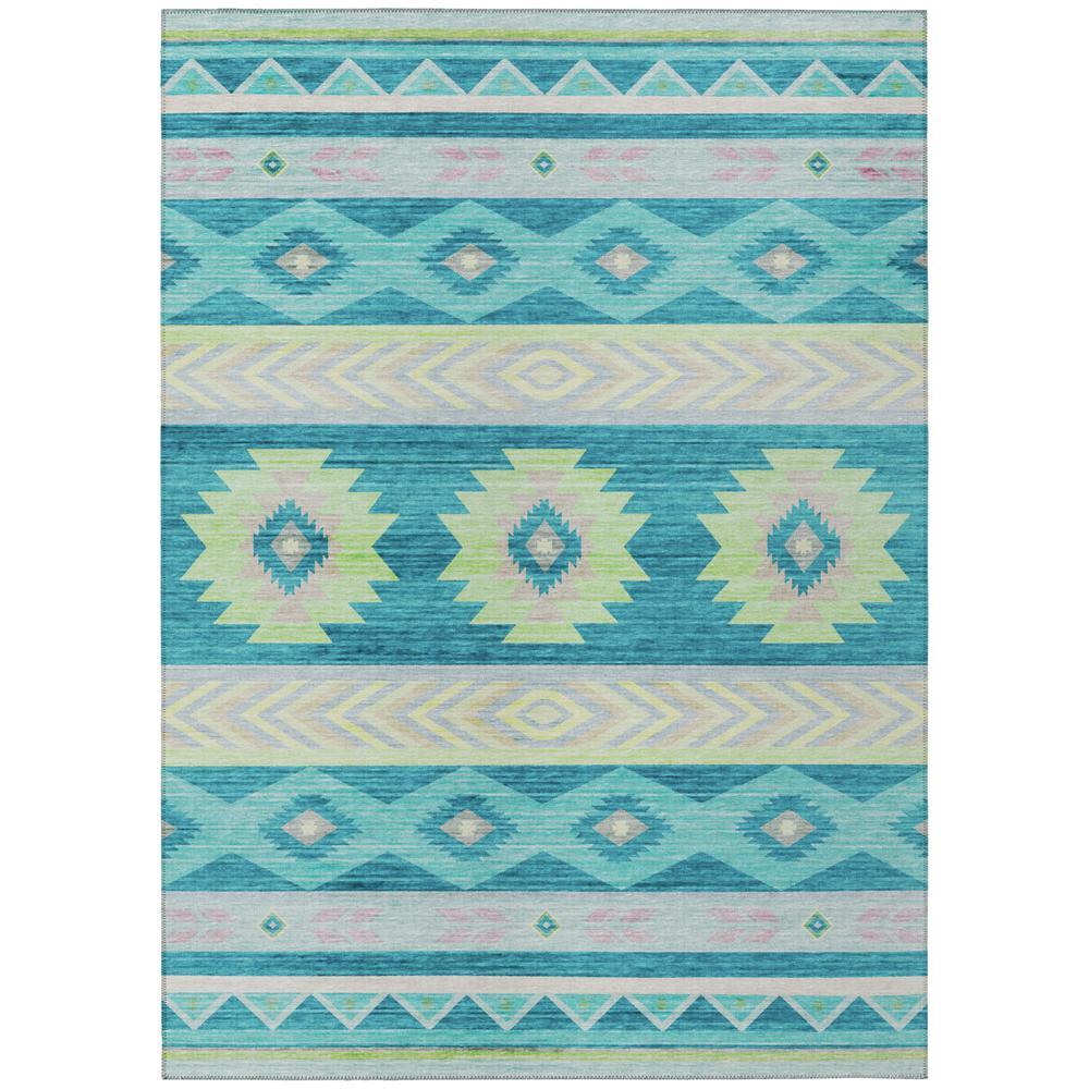 IndoorOutdoor Phoenix PH3 Teal Washable 5 x 76 Rug