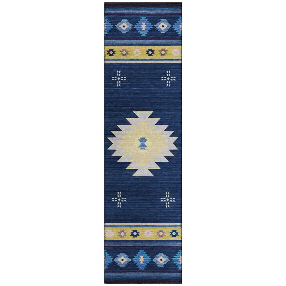 IndoorOutdoor Phoenix PH4 Navy Washable 23 x 76 Runner Rug