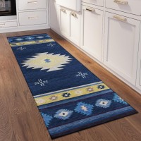 IndoorOutdoor Phoenix PH4 Navy Washable 23 x 76 Runner Rug