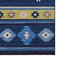 IndoorOutdoor Phoenix PH4 Navy Washable 23 x 76 Runner Rug