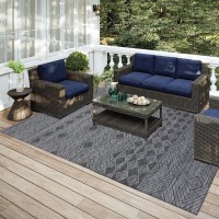 IndoorOutdoor Sedona SN1 Midnight Washable 8 x 10 Rug