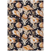 IndoorOutdoor Seabreeze SZ6 Black Washable 9 x 12 Rug