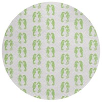 IndoorOutdoor Seabreeze SZ15 LimeIn Washable 8 x 8 Round Rug