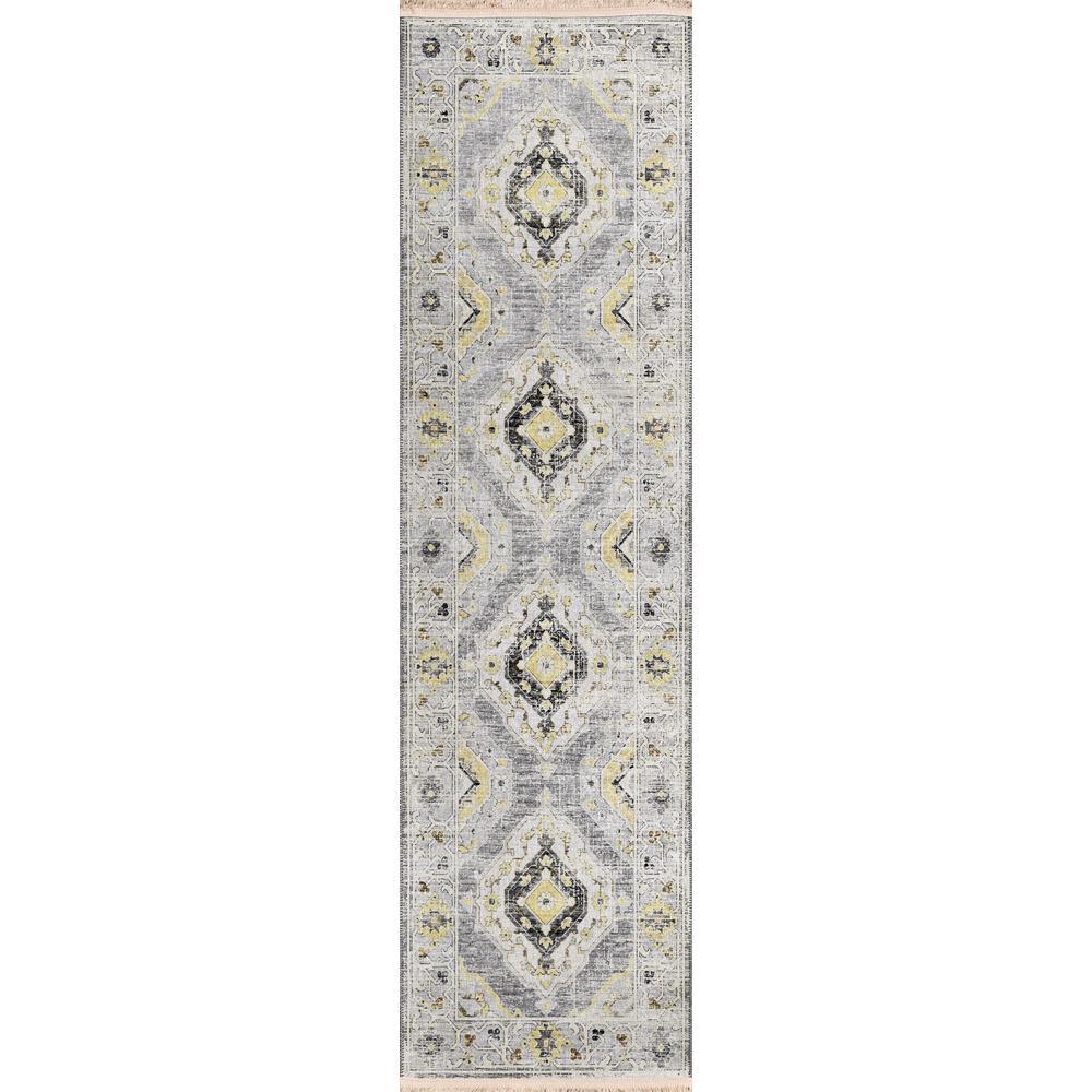 IndoorOutdoor Marbella MB1 Grey Washable 23 x 10 Runner Rug