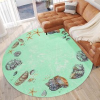 IndoorOutdoor Seabreeze SZ9 Lagoon Washable 8 x 8 Round Rug