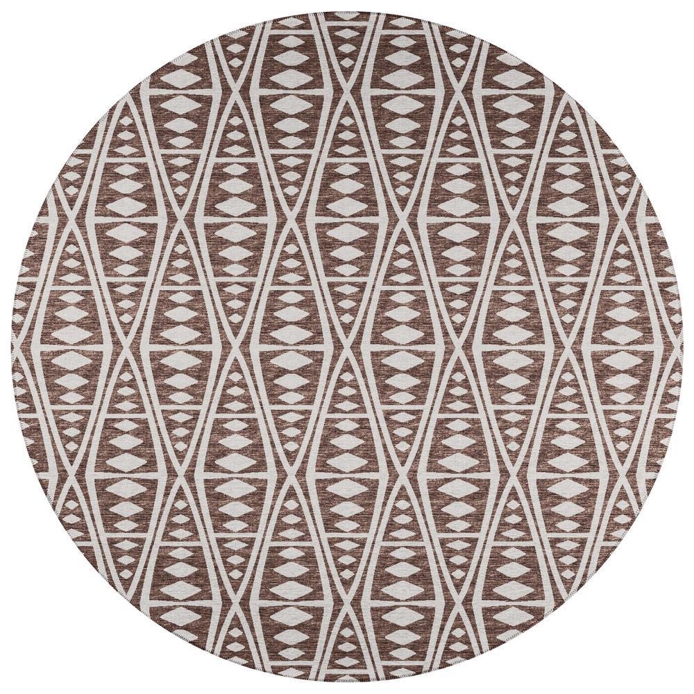 IndoorOutdoor Sedona SN6 Coffee Washable 8 x 8 Round Rug