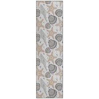 IndoorOutdoor Seabreeze SZ4 Silver Washable 23 x 76 Runner Rug