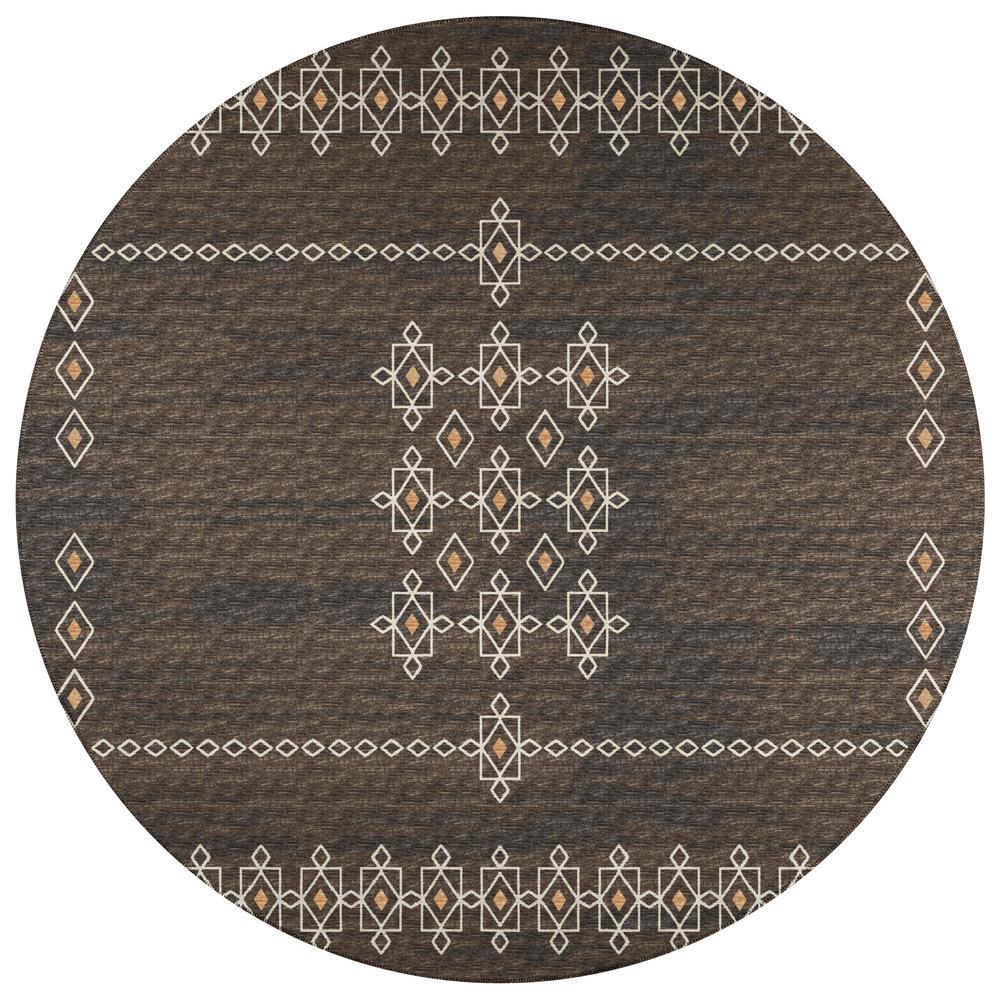 IndoorOutdoor Sedona SN3 Fudge Washable 8 x 8 Round Rug