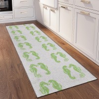 IndoorOutdoor Seabreeze SZ15 LimeIn Washable 23 x 76 Runner Rug