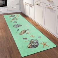 IndoorOutdoor Seabreeze SZ9 Lagoon Washable 23 x 76 Runner Rug